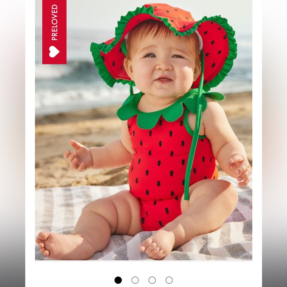 Strawberry Swimsuit with matching hat